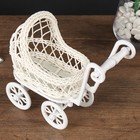 Корзина декоративная "Коляска" средняя 16х18х9 см - Фото 4