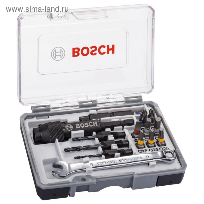 Набор сверл и бит по металлу Bosch 2607002786, 20 шт., 4 сверла/9 бит, гаечный ключ, адаптер   44488 - Фото 1