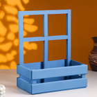 Кашпо деревянное 24×14×30 см "Оконная клумба", с ручкой, синий Дарим Красиво - фото 9746499