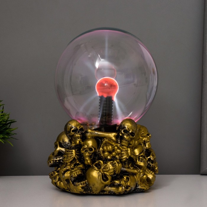 Плазменный шар "Черепа", 20 см RISALUX - фото 1889113197