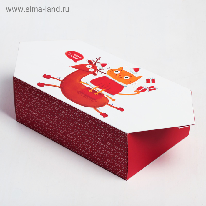 Сборная коробка-конфета «Новогодние шалости», 9,3 × 14,6 × 5,3 см