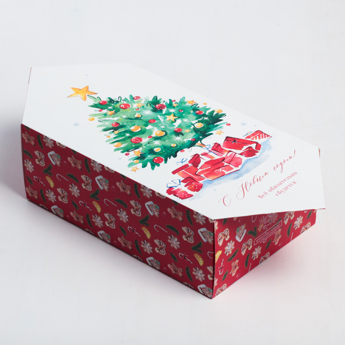Сборная коробка-конфета «С Новым годом!», 9,3 × 14,6 × 5,3 см