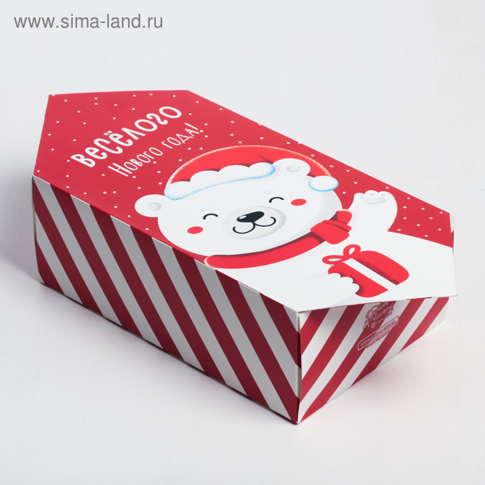 Сборная коробка‒конфета «Белый мишка», 18 × 28 × 10 см