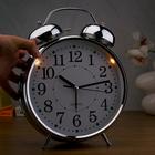Часы - будильник настольные "Классика", с подвесом, дискретный ход, d-20 см, 30 х 23 см, 2АА - Фото 5
