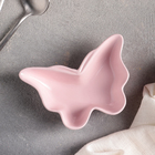 Блюдо керамическое «Бабочка», 11×7.5×3 см, цвет розовый - Фото 2