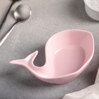 Блюдо керамическое «Кит», 13×7×3 см, цвет розовый - Фото 1