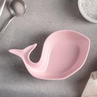 Блюдо керамическое «Кит», 13×7×3 см, цвет розовый - Фото 2