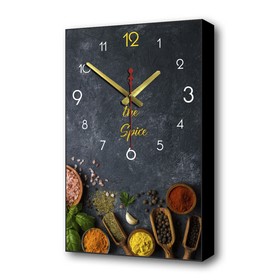 Часы-картина настенные, серия: Кухня, "Специи", плавный ход, 57 х 35 х 4 см