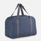 Сумка дорожная на молнии, наружный карман, держатель для чемодана, цвет синий - Фото 2