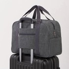 Сумка дорожная на молнии, наружный карман, держатель для чемодана, цвет серый - Фото 4