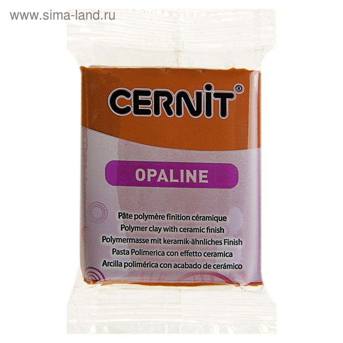 Полимерная глина запекаемая 56 г, Cernit Opaline, с эффектом фарфора, 807 карамель - Фото 1