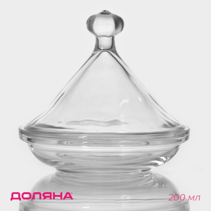 Ёмкость стеклянная для мёда и варенья Доляна «Купол», 200 мл, 12,5×12 см - Фото 1