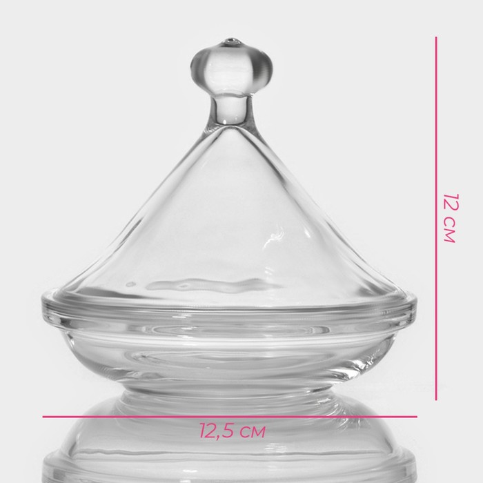 Ёмкость стеклянная для мёда и варенья Доляна «Купол», 200 мл, 12,5×12 см - фото 1898216395