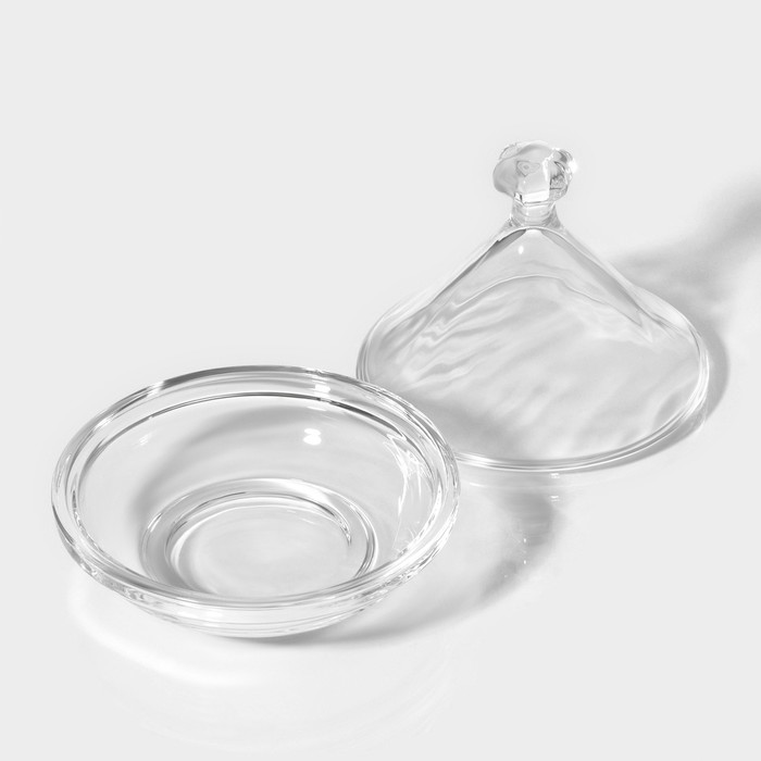 Ёмкость стеклянная для мёда и варенья Доляна «Купол», 200 мл, 12,5×12 см - фото 1898216397