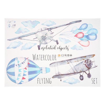 Наклейка интерьерная «Воздухоплавание», пластик, 50×70 см