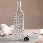 Бутылка стеклянная для соусов и масла с бугельным замком Доляна «Шипы», 500 мл, 5,5×29 см - фото 4276092