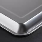 Поднос из нержавеющей стали, 44,5×35,5 см, толщина 1 мм, цвет серебряный - фото 4276100