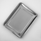 Поднос из нержавеющей стали, 44,5×35,5 см, толщина 1 мм, цвет серебряный - Фото 5