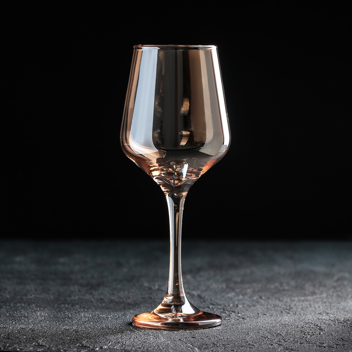 Бокал из стекла для вина «Кьянти», 400 мл, 8,5×22 см, цвет золотой