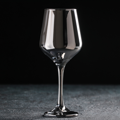 Бокал стеклянный для вина «Кьянти», 400 мл, 8,5×22 см, цвет серый