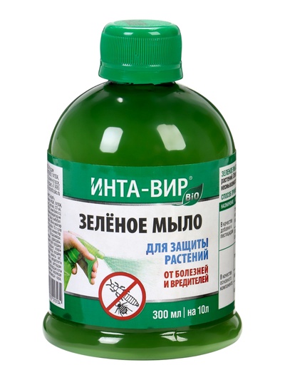 Средство от болезней и вредителей для садовых растений «Зеленое мыло», «Инта Вир», 300 мл