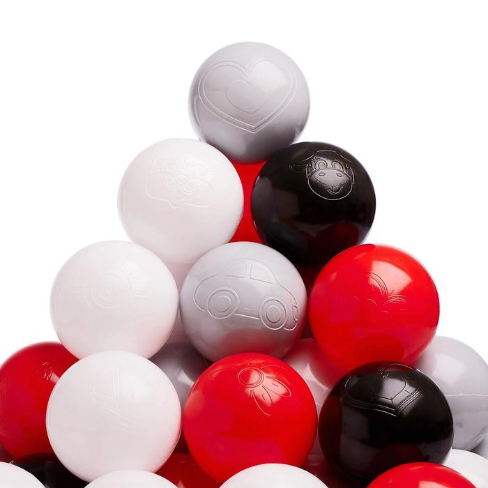 Набор шаров 150 шт, цвета: красный, серый, белый, чёрный - Фото 1