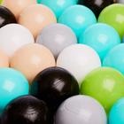 Набор шаров 150 шт, цвета: бирюзовый, серый, белый, чёрный, салатовый, бежевый, диаметр шара — 7,5 см - фото 3835945