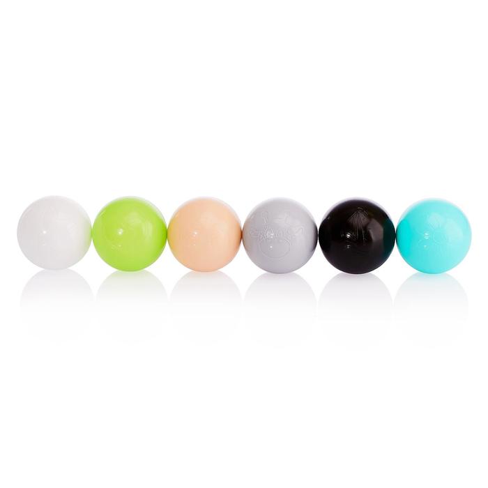 Набор шаров 150 шт, цвета: бирюзовый, серый, белый, чёрный, салатовый, бежевый, диаметр шара — 7,5 см - фото 1886398087