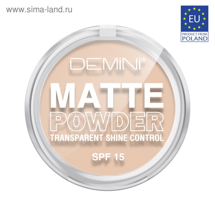 Пудра для лица DEMINI Matte Powder Transparent Shine Control SPF15, № 01 пастельный - Фото 1