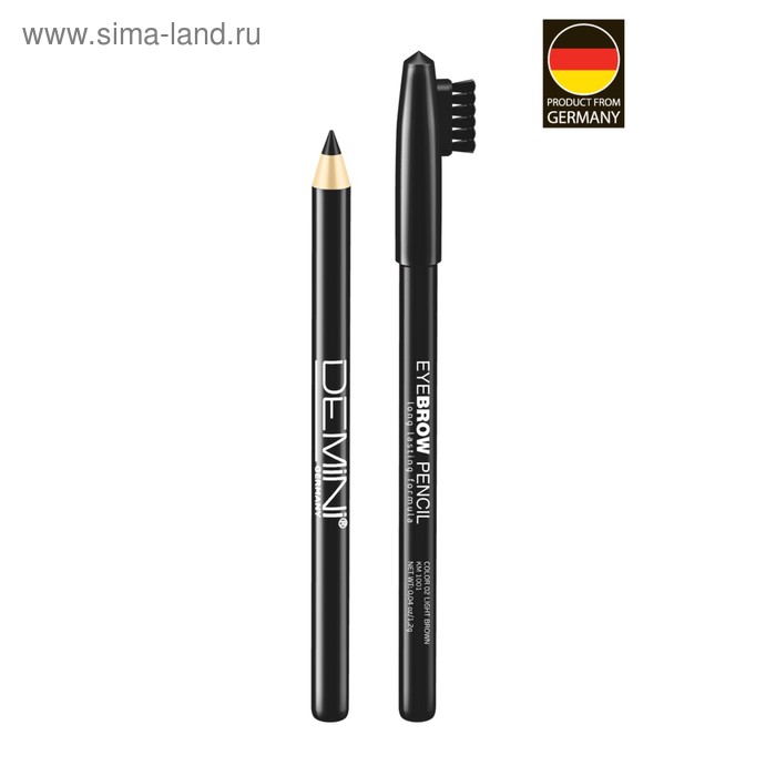 Карандаш для бровей DEMINI Eyebrow Pencil, № 01 чёрный - Фото 1