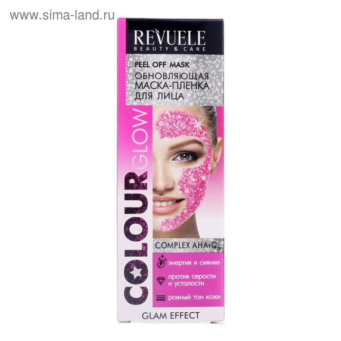 Маска-пленка для лица Revuele Colour Glow Complex AHA+Q10, обновляющая, 80 мл - Фото 1