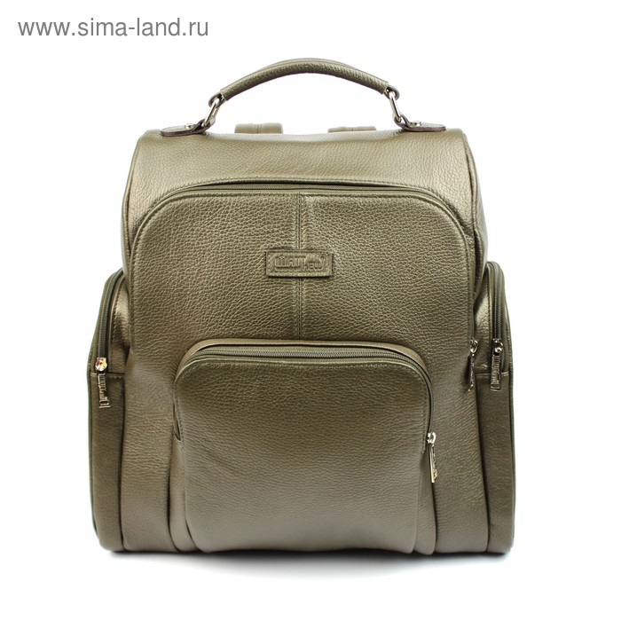 Сумка н/к 608Б (рюкзак), оливковый флотер, металлик - Фото 1