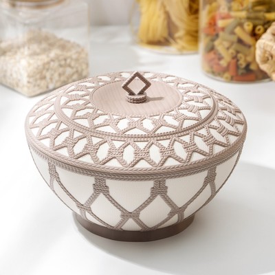 Сухарница Альтернатива «Арабеска», 1.7 л, с крышкой, пластик, бежевый