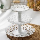 Этажёрка для фруктов «Мелодия», 3-х ярусная, d=16 см, 21 см, 27 см, пластик, белая - Фото 2