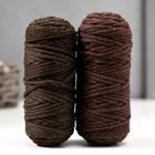 Шнур для рукоделия хлопковый  100% хлопок 4 мм, 50м/140гр (темно-коричневый) - Фото 5
