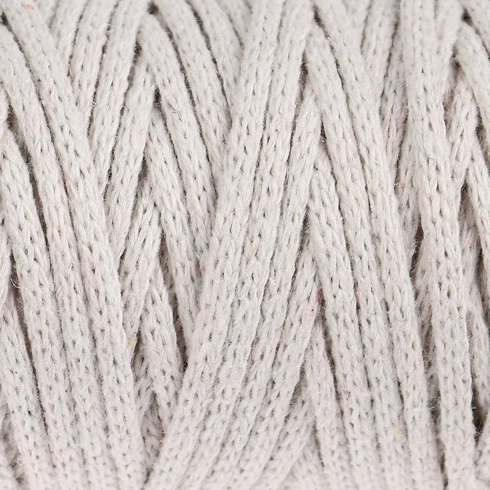 Шнур для рукоделия хлопковый  100% хлопок 4 мм, 50м/140гр (кремовый) - Фото 1