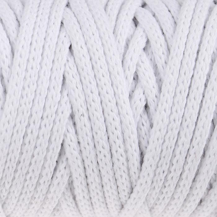 Шнур для рукоделия хлопковый  100% хлопок 4 мм, 50м/140гр (белый) - Фото 1