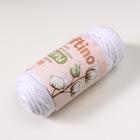 Шнур для рукоделия хлопковый  100% хлопок 4 мм, 50м/140гр (белый) - Фото 6