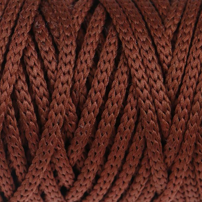 Шнур для рукоделия полиэфирный  4 мм, 50м/110гр (коричневый) - Фото 1