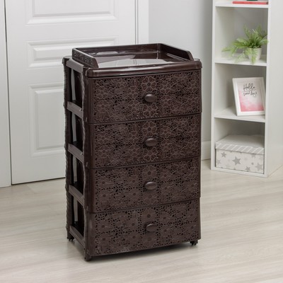 Комод широкий «Лаура», 4-х секционный, коричневый