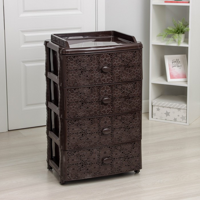 Комод широкий «Лаура», 4-х секционный, коричневый - Фото 1