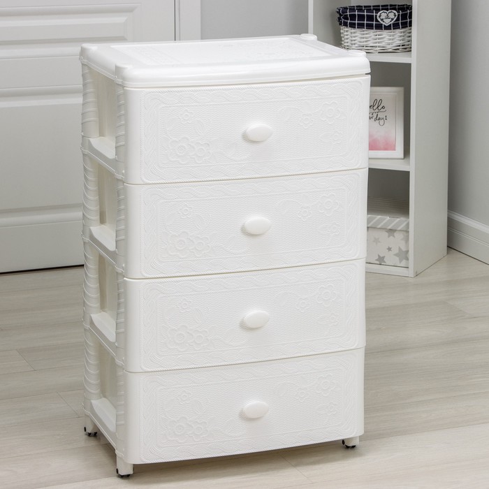 Комод 4-х секционный широкий «Флоран», цвет белый - Фото 1