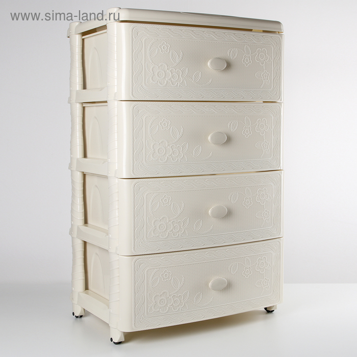 Комод широкий 4-х секционный «Флоран», цвет слоновая кость - Фото 1