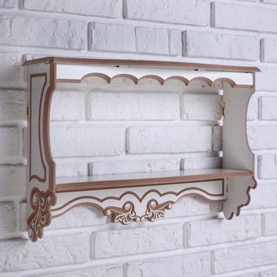 Полка навесная «Прованс», с ламинацией, 2 полки, 490×330×130 мм, цвет белый