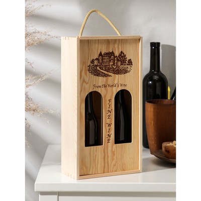 Ящик для хранения вина Доляна «Кальяри», 35×18 см, на 2 бутылки