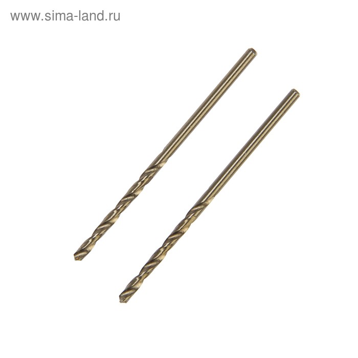 Сверло по металлу ТУНДРА, HSS-Co (5% кобальта), цилиндрический хвост., 2 мм, 2 шт. - Фото 1