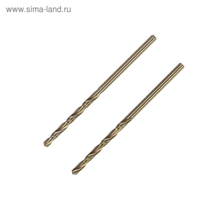 Сверло по металлу ТУНДРА, HSS-Co (5% кобальта), цилиндрический хвост., 2.5 мм, 2 шт. - Фото 1