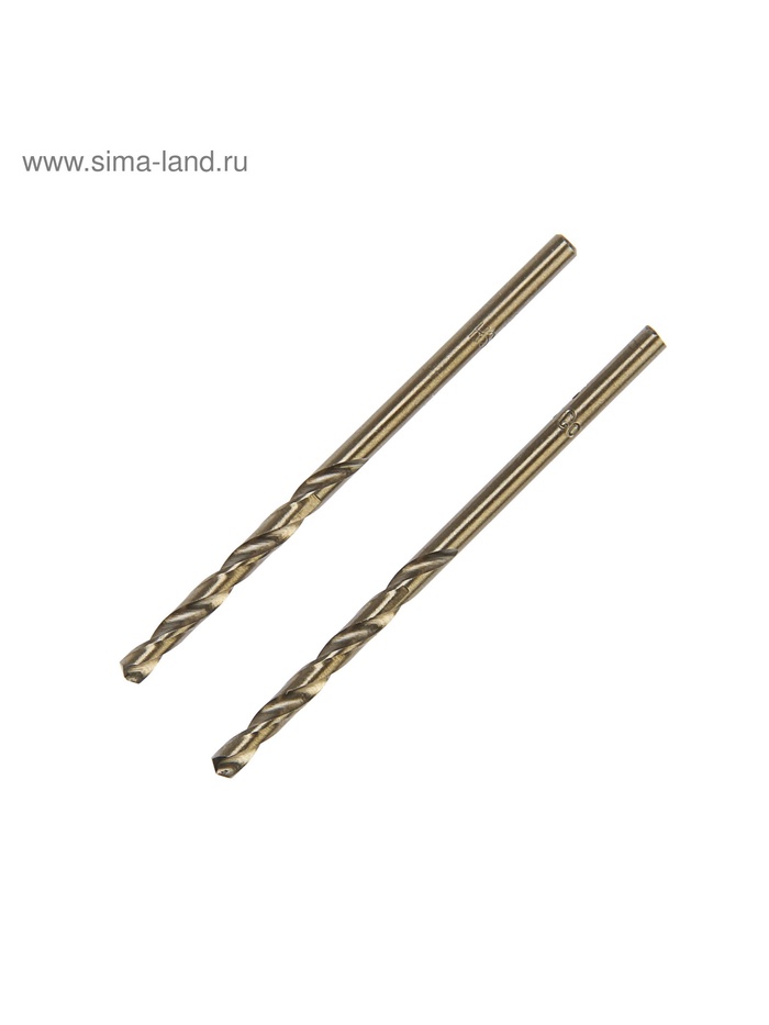 Сверло по металлу ТУНДРА, HSS-Co (5% кобальта), цилиндрический хвост., 3 мм, 2 шт. - Фото 1