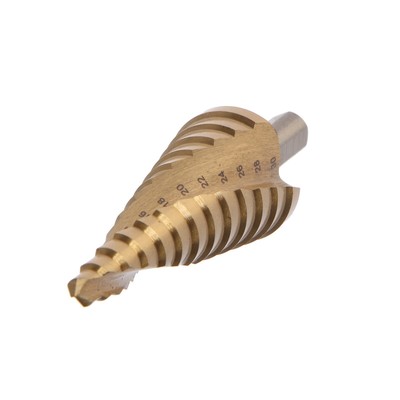 Сверло ступенчатое ТУНДРА ПРОФИ, HSS, TiN, спиральный профиль, трехгранный хвостовик, 6-30 мм