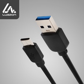 Кабель Luazon, Type-C - USB, 1 А, 1 м, чёрный 4283658